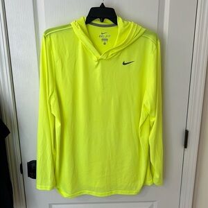 Nike Dri-Fit Hoodie with Long Sleeves in Neon Yellow